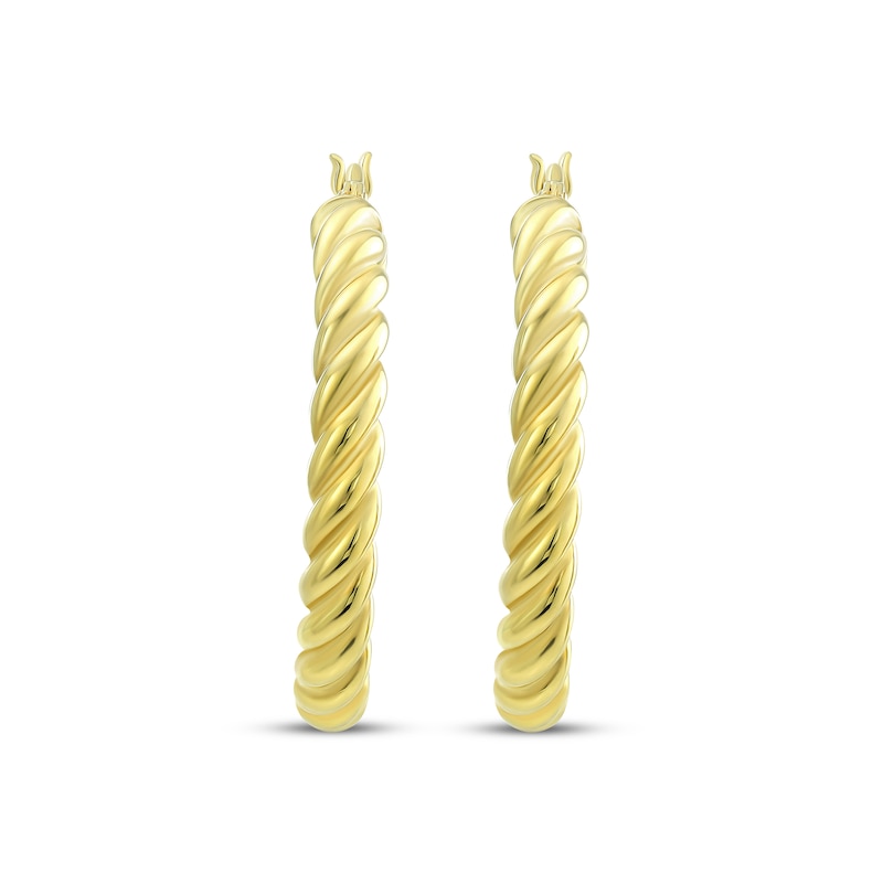 Main Image 2 of Reaura Rope Twist Hoop Earrings Repurposed 14K Yellow Gold 27mm