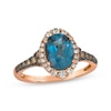Thumbnail Image 1 of Le Vian Oval-Cut Blue Topaz Ring 3/8 ct tw Diamonds 14K Strawberry Gold