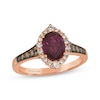 Thumbnail Image 1 of Le Vian Oval-Cut Rhodolite Garnet Ring 1/3 ct tw Diamonds 14K Strawberry Gold