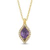 Thumbnail Image 0 of Le Vian Oval-Cut Amethyst Necklace 1/3 ct tw Diamonds 14K Honey Gold 19"