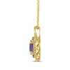 Thumbnail Image 1 of Le Vian Oval-Cut Amethyst Necklace 1/3 ct tw Diamonds 14K Honey Gold 19"