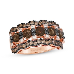 Le Vian Chocolate Quartz Scalloped Ring 7/8 ct tw Diamonds 14K Strawberry Gold