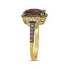 Thumbnail Image 2 of Le Vian Cushion-Cut Chocolate Quartz Ring 5/8 ct tw Diamonds 14K Honey Gold