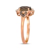 Thumbnail Image 2 of Le Vian Oval-Cut Chocolate Quartz Ring 1/5 ct tw Diamonds 14K Strawberry Gold