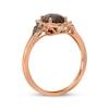 Thumbnail Image 3 of Le Vian Oval-Cut Chocolate Quartz Ring 1/5 ct tw Diamonds 14K Strawberry Gold