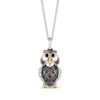 Thumbnail Image 1 of Disney Treasures Winnie the Pooh &quot;Owl&quot; Smoky Quartz, Black Onyx & Diamond Necklace Sterling Silver & 10K Yellow Gold 19&quot;