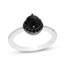 Disney Treasures Hocus Pocus Black Onyx & Diamond Crescent Ring 1/6 ct tw Sterling Silver