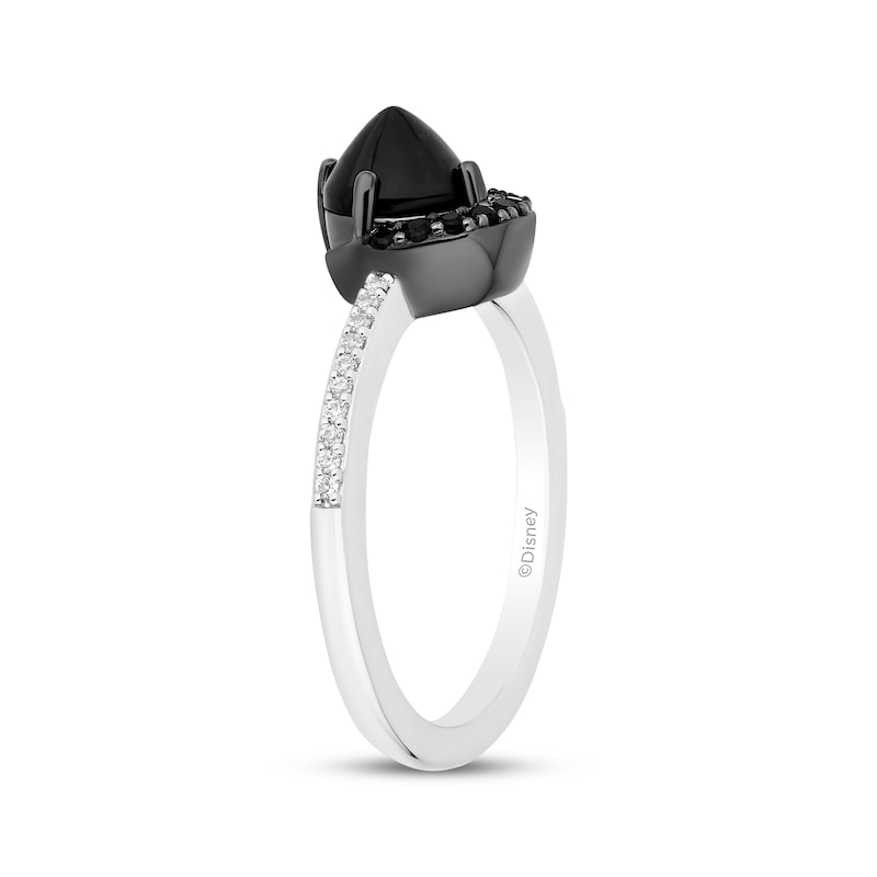 Main Image 2 of Disney Treasures Hocus Pocus Black Onyx & Diamond Crescent Ring 1/6 ct tw Sterling Silver