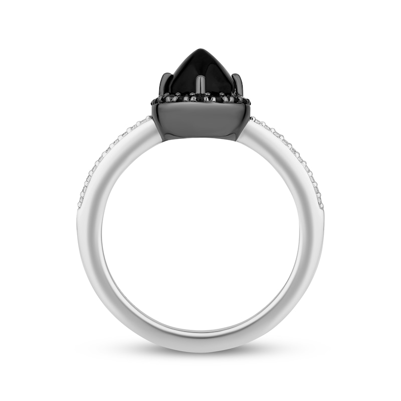 Main Image 3 of Disney Treasures Hocus Pocus Black Onyx & Diamond Crescent Ring 1/6 ct tw Sterling Silver