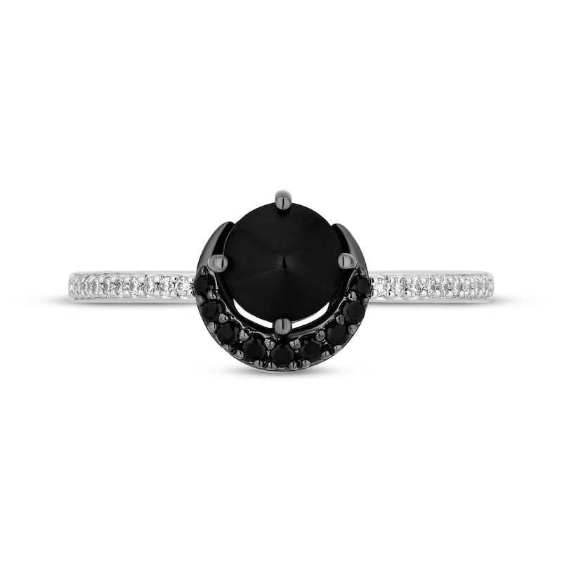 Main Image 4 of Disney Treasures Hocus Pocus Black Onyx & Diamond Crescent Ring 1/6 ct tw Sterling Silver