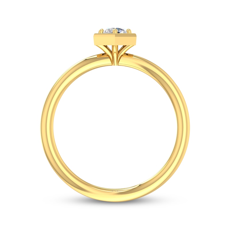Main Image 3 of Now + Forever Round-Cut Diamond Hexagon Frame Solitaire Engagement Ring 1/3 ct tw 14K Yellow Gold (I/I2)