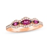 Thumbnail Image 1 of Le Vian Marquise-Cut Rhodolite Garnet Ring 1/3 ct tw Diamonds 14K Strawberry Gold