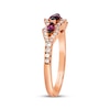 Thumbnail Image 2 of Le Vian Marquise-Cut Rhodolite Garnet Ring 1/3 ct tw Diamonds 14K Strawberry Gold