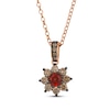 Thumbnail Image 1 of Le Vian Chocolate Sunflower Collection Garnet Necklace 5/8 ct tw Diamonds 14K Strawberry Gold 19&quot;