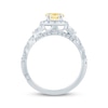 Thumbnail Image 3 of Monique Lhuillier Bliss Oval-Cut Yellow & White Lab-Grown Diamond Engagement Ring 1-3/4 ct tw 18K White Gold