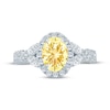 Thumbnail Image 4 of Monique Lhuillier Bliss Oval-Cut Yellow & White Lab-Grown Diamond Engagement Ring 1-3/4 ct tw 18K White Gold