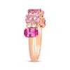 Thumbnail Image 2 of Le Vian Cushion-Cut Pink Tourmaline & Morganite Ring 1/5 ct tw Diamonds 14K Strawberry Gold