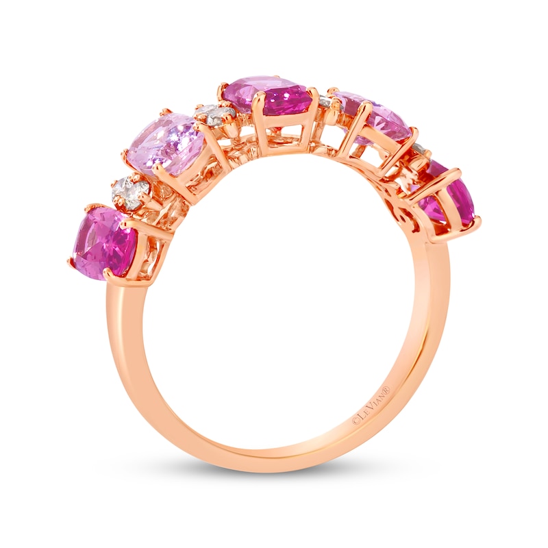 Main Image 3 of Le Vian Cushion-Cut Pink Tourmaline & Morganite Ring 1/5 ct tw Diamonds 14K Strawberry Gold