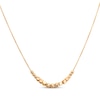 Thumbnail Image 1 of Italian Brilliance Round & Cube Bead Necklace Hollow 14K Yellow Gold 18&quot;