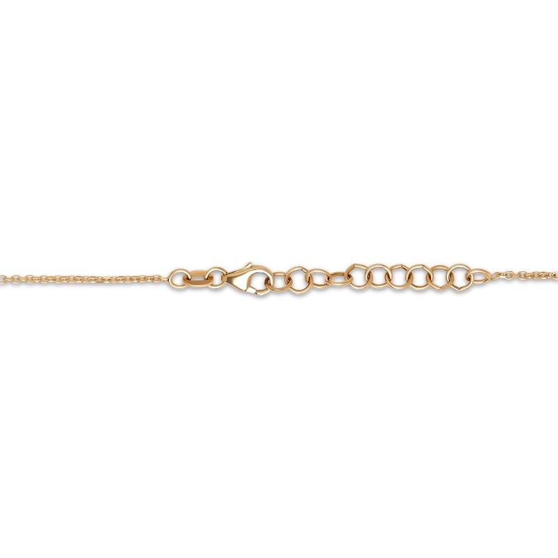 Main Image 3 of Italian Brilliance Round & Cube Bead Necklace Hollow 14K Yellow Gold 18&quot;