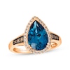 Thumbnail Image 1 of Le Vian Pear-Shaped Blue Topaz Ring 1/4 ct tw Diamonds 14K Strawberry Gold®