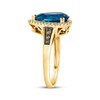 Thumbnail Image 3 of Le Vian Pear-Shaped Blue Topaz Ring 1/4 ct tw Diamonds 14K Honey Gold
