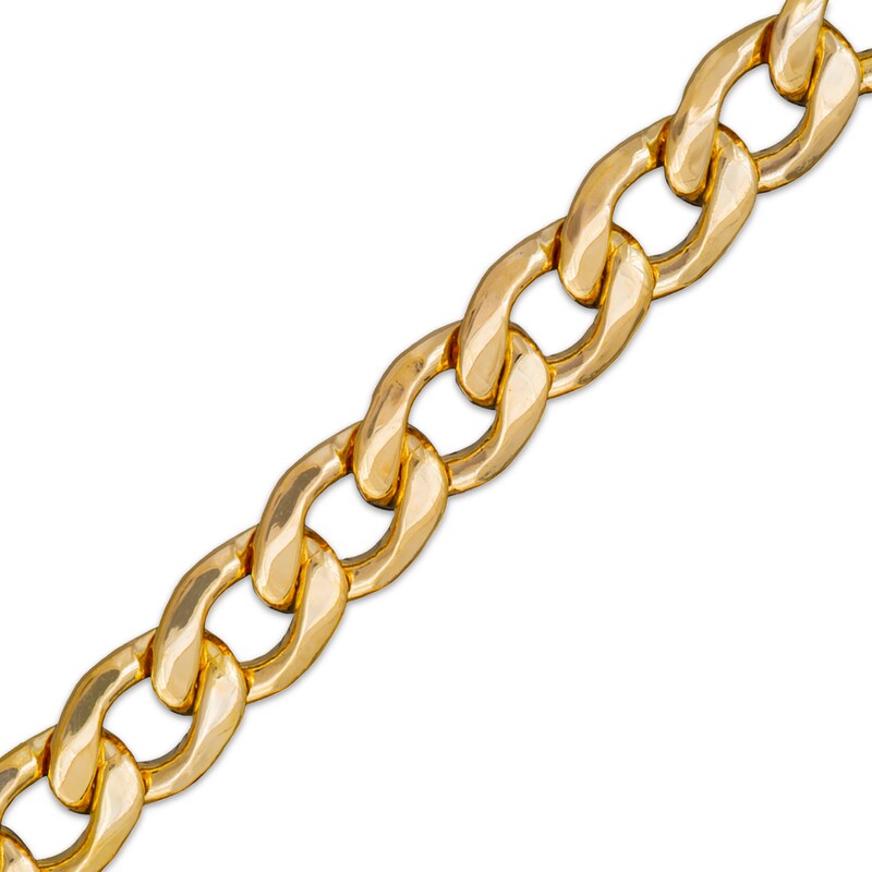 Main Image 3 of Diamond-Cut Curb Chain Necklace 7.1mm Solid 10K Yellow Gold 24&quot;