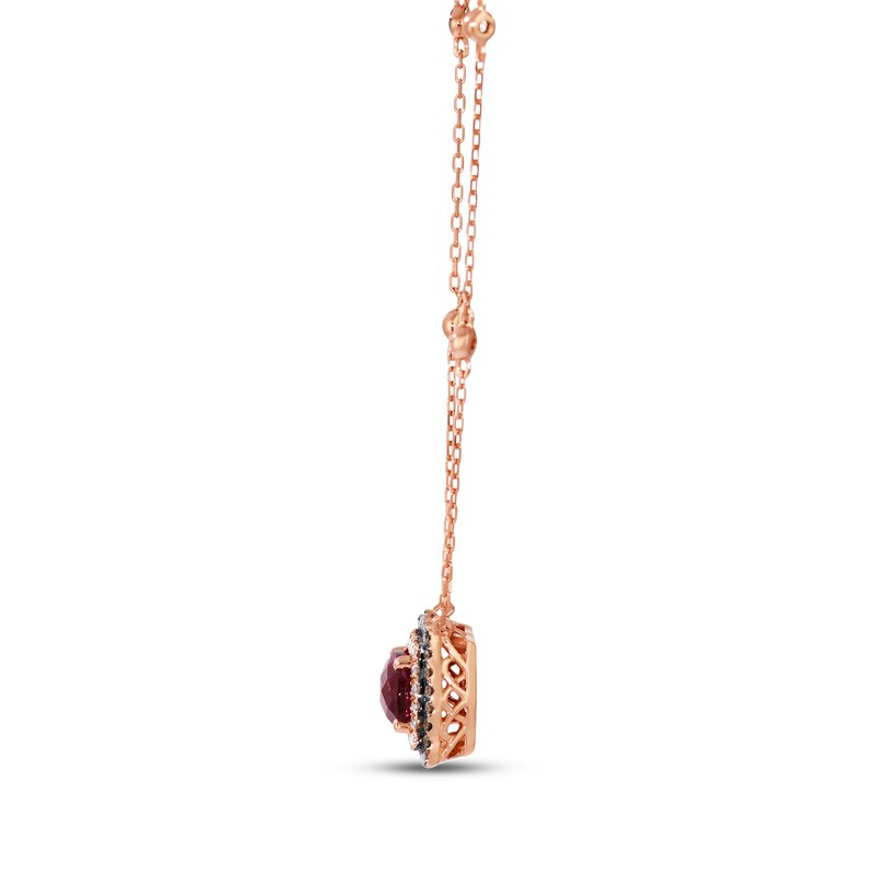 Main Image 2 of Le Vian Cushion-Cut Rhodolite Garnet Necklace 1/2 ct tw Diamonds 14K Strawberry Gold 19&quot;