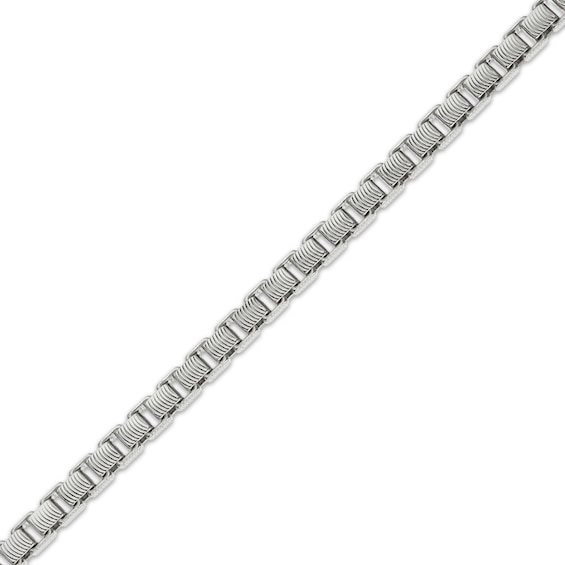 Diamond-Cut Box Chain Bracelet 4.5mm Solid Sterling Silver 8.5"
