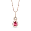 Thumbnail Image 1 of Le Vian Pear-Shaped Pink Tourmaline Necklace 1/3 ct tw Diamonds 14K Strawberry Gold 19&quot;