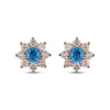Thumbnail Image 2 of Le Vian Chocolate Sunflower Blue Topaz Earrings 3/4 ct tw Diamonds 14K Strawberry Gold