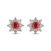 Thumbnail Image 2 of Le Vian Chocolate Sunflower Collection Garnet Stud Earrings 3/4 ct tw Diamonds 14K Strawberry Gold
