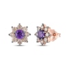 Thumbnail Image 1 of Le Vian Chocolate Sunflower Collection Amethyst Stud Earrings 3/4 ct tw Diamonds 14K Strawberry Gold