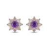 Thumbnail Image 2 of Le Vian Chocolate Sunflower Collection Amethyst Stud Earrings 3/4 ct tw Diamonds 14K Strawberry Gold