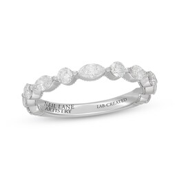 Neil Lane Artistry Marquise & Round-Cut Lab-Grown Diamond Anniversary Ring 1 ct tw 14K White Gold