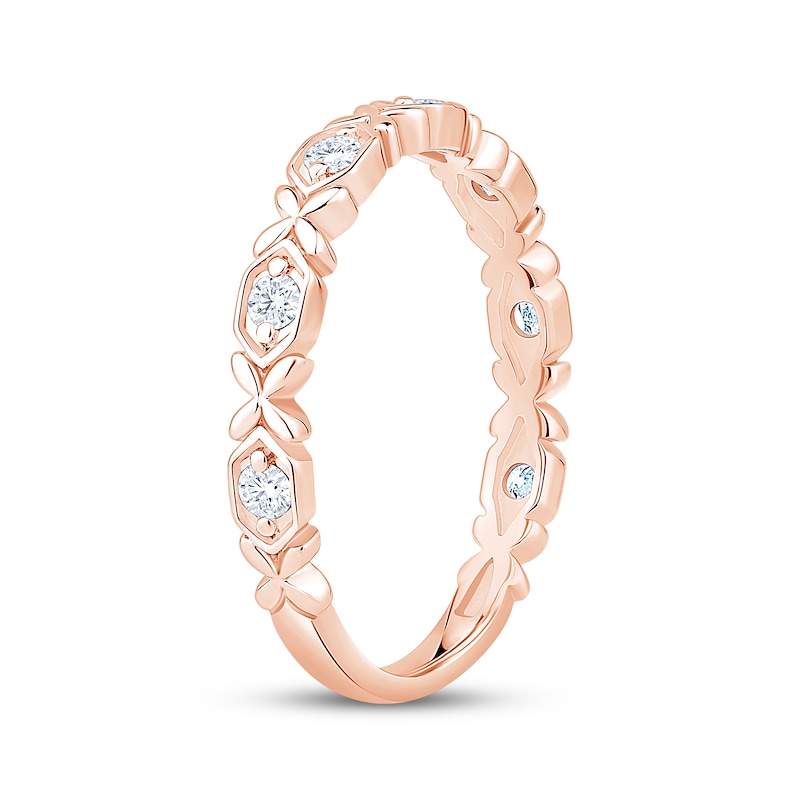 Main Image 2 of Now + Forever Diamond Flower Anniversary Ring 1/5 ct tw 10K Rose Gold