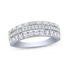 Thumbnail Image 1 of Now + Forever Baguette & Round-Cut Diamond Three-Row Anniversary Ring 5/8 ct tw 14K White Gold