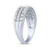 Thumbnail Image 2 of Now + Forever Baguette & Round-Cut Diamond Three-Row Anniversary Ring 5/8 ct tw 14K White Gold
