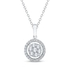 Thumbnail Image 1 of Multi-Diamond Halo Necklace 1/2 ct tw 10K White Gold 18"
