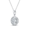 Thumbnail Image 2 of Multi-Diamond Halo Necklace 1/2 ct tw 10K White Gold 18"