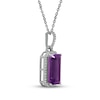 Thumbnail Image 2 of Amethyst & Diamond Necklace 1/8 ct tw 10K White Gold 18&quot;