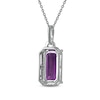 Thumbnail Image 3 of Amethyst & Diamond Necklace 1/8 ct tw 10K White Gold 18&quot;