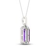 Thumbnail Image 4 of Amethyst & Diamond Necklace 1/8 ct tw 10K White Gold 18&quot;