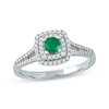 Thumbnail Image 1 of Emerald & Diamond Ring 1/4 ct tw 10K White Gold