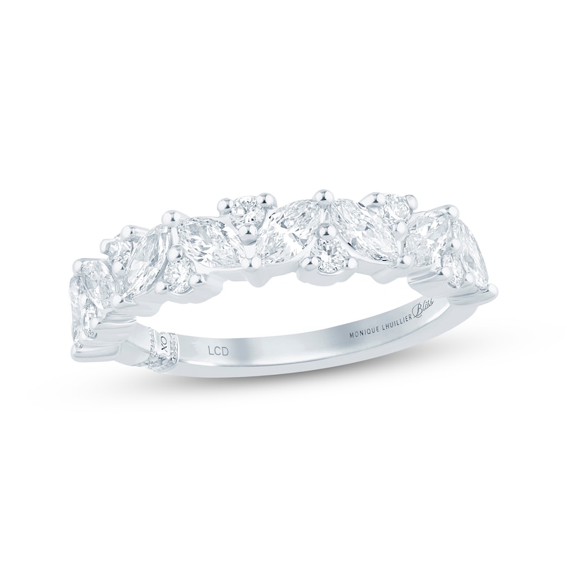 Main Image 1 of Monique Lhuillier Bliss Marquise & Round-Cut Lab-Grown Diamond Anniversary Ring 1 ct tw 18K White Gold