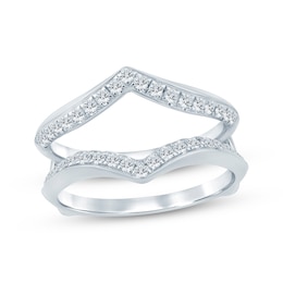 Now + Forever Diamond Chevron Enhancer Ring 1/2 ct tw 14K White Gold