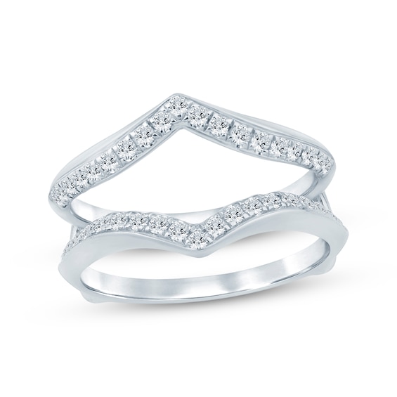 Now + Forever Diamond Chevron Enhancer Ring 1/2 ct tw 14K White Gold