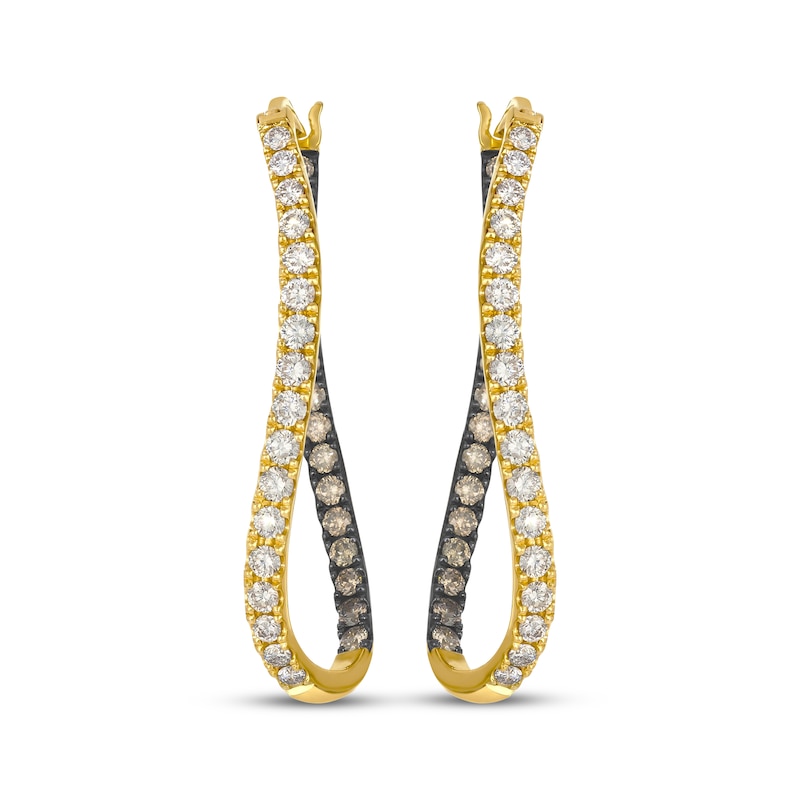 Main Image 2 of Le Vian Diamond Twist Inside-Out Hoop Earrings 2-1/8 ct tw 14K Honey Gold