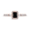 Thumbnail Image 3 of Now + Forever Emerald-Cut Black Diamond Halo Engagement Ring 5/8 ct tw 14K Rose Gold