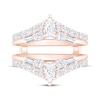 Thumbnail Image 3 of Now + Forever Lab-Grown Diamonds Pear, Emerald & Round-Cut Enhancer Ring 1-1/2 ct tw 14K Rose Gold